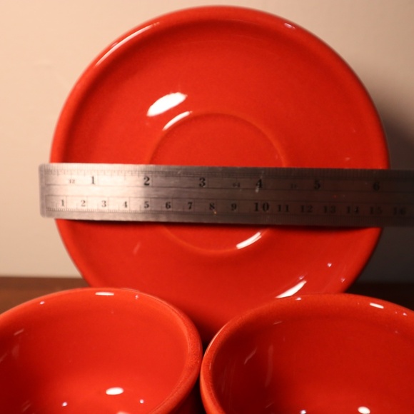 Vintage Waechtersbach Red West Germany 2 Cups and 1 Saucer; dimensions in pics - Picture 4 of 6